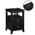 thumbnail image 3 of Convenience Concepts 24x15.75" Melbourne 2-Drawer End Table with Charging Station, Modern Black Wood, 3 of 8