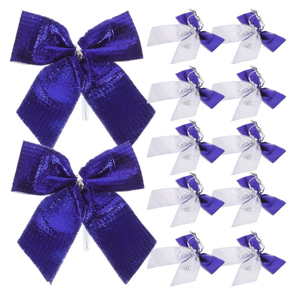 GOOHOCHY  60 Pcs Bow Decoration Christmas Decorations Small Outdoor Blue