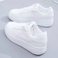 thumbnail image 4 of Espadrilles Blanches pour Femmes Chaussures de Tennis Blanches Roses Décontractées Adorables pour Femmes Étudiantes Bleues Plateforme Basse Chaussures Vulcanisées pour Dames, 4 of 16