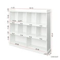 thumbnail image 7 of Wood Bookshelf,3-Tier Open Shelf Bookcase,10 Grid Storage Organizer with Anti-Tilt Device,Floor Standing Display Cabinet,Freestanding Book Storage Shelves for Bedroom Living Room Office,White, 7 of 7
