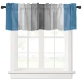 thumbnail image 2 of Retro Blue Grey Gradient Wood Grain Curtain Home ration Living Room Short Curtains Window Treatments For Kitchen Bedroom, 2 of 5