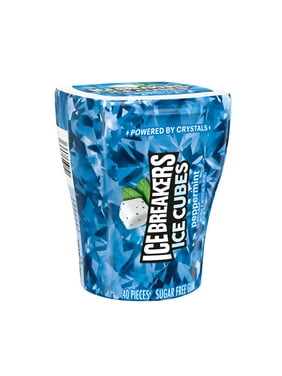 Ice Breakers Ice Cubes Peppermint Sugar Free Chewing Gum, Bottle 3.24 oz, 40 Pieces