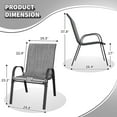 thumbnail image 2 of YEXJ Patio Dining Chairs Set of 4, Outdoor High Stacking Chairs for All Weather, Breathable Seat Fabric and Alloy Steel Frame for Backyard, Porch, Garden-4-Grey, 2 of 9
