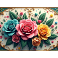 thumbnail image 4 of Floral Banner for Photography Props Background Decoration Party Supplies and Backdrop with Pink Roses and Green Leaves for Wedding Valentine's Day Events, 4 of 4