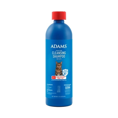ADAMS Flea & Tick Cleansing Shampoo For Cats, 12 Fluid Ounces
