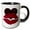Black/White, variant on 3drose, Cute Ruby Red Houndstooth Lips Against a Heart, 11oz Two-tone Red Mug