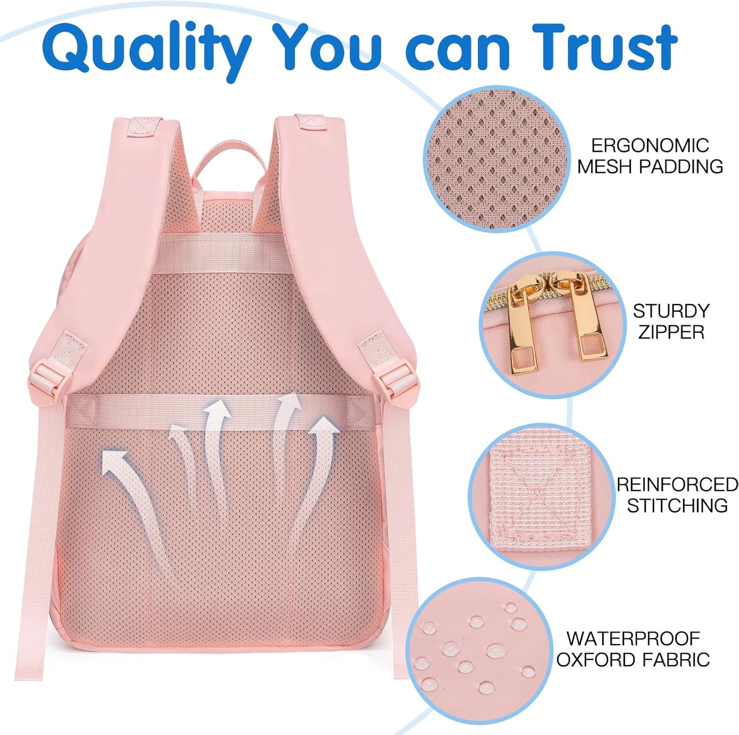 Baby Diaper Bag Backpack, Waterproof Diaper Backpack for Mom & Dad with Changing Pad, Insulated Pockets and Stroller Straps, Baby Shower Gifts PINK