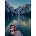 thumbnail image 2 of Braun Studio 14x18 White Modern Wood Framed Museum Art Print Titled - Braies Lake, 2 of 4