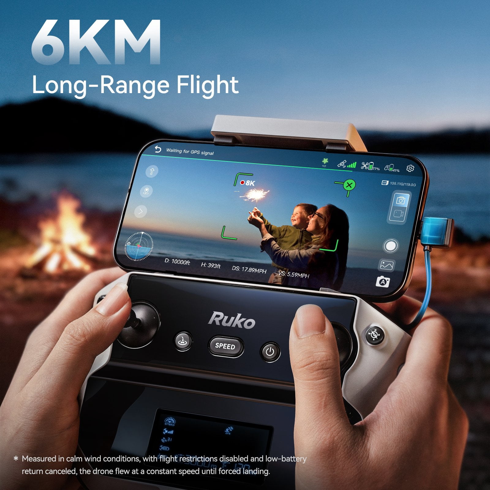 Ruko F11PRO 2 Plus Drone for Adults with 48MP 8K Camera, 3-Axis Gimbal, 74-Min Flight, 6KM Transmission