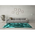 thumbnail image 3 of Ahgly Company Machine Washable Indoor Rectangle Abstract Turquoise Blue Modern Area Rugs, 2' x 3', 3 of 4