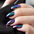 thumbnail image 1 of CoolNail bailarina ataúd uñas espejo cromo uñas postizas reflejo sólido efecto espejo mágico verde púrpura Holo uñas postizas puntas, 1 of 5