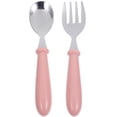 thumbnail image 1 of 1 Ensemble Cuillère Fourchette en Acier Inoxydable Petite Cuillère d'Alimentation Simple Durable pour Bébé Enfants (Rose), 1 of 9