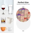 thumbnail image 6 of Lsque Cute Lamas Pattern 4" Drink Coasters Set of 4, PVC Leather Absorbent Coasters, Table Coaster Set Decorative Coffee Cup Coasters Housewarming Gift -Round Shape, 6 of 6