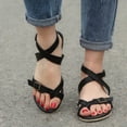 thumbnail image 1 of Sandalias romanas informales y cómodas con hebilla en el tobillo y correa en el tobillo para mujer Wmkox8yii  shjk8379, 1 of 4