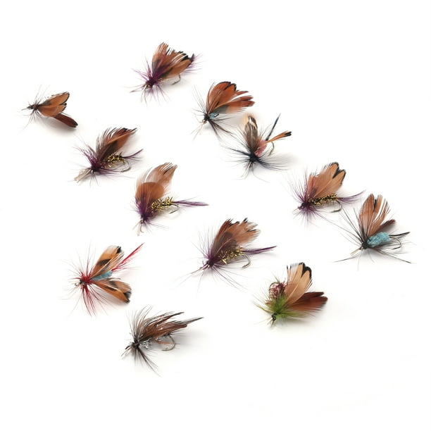LAFGUR Insect Lures,12 Pcs Fly Fishing Lure Simulation Moth Butterflies  Insect Water Flying Bait Fishing Tool,Fly Lure With Hook