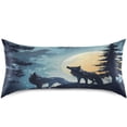 thumbnail image 3 of Wolf Satin Pillowcase for Hair and Skin Silk Pillowcase Soft Breathable Sleeping Pillow Covers Smooth Cooling Pillowcase with Envelope Closure Size Standard 20x40 in Home Decor Gifts, 3 of 7