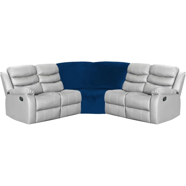 Funda para asiento en esquina ULTICOR, azul marino, terciopelo afelpado