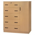 thumbnail image 3 of Better Home Products JCF Sofie Commode Haute en Bois à 5 Tiroirs Armoire Hêtre (Érable), 3 of 14