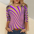 thumbnail image 1 of ICHUANYI Liquidación Blusa clásica de manga larga con cuello redondo y estampado degradado para mujer ICHUANYI WER202308230012, 1 of 5