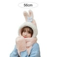 thumbnail image 6 of Naierhg Beanie Scarf Hat Thickened Ultra Soft Keep Warm Faux Rabbit Fur Winter Women Cartoon Beanies Neckerchief Gloves for Daily WearWhite, 6 of 8