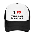 thumbnail image 2 of I Heart Tibetan Mastiff Dog Love Pets Funny Trucker Hat Baseball Cap, 2 of 5