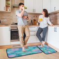 thumbnail image 6 of 2-Piece Kitchen Rugs Set Non-Slip Mats Carpet Floor for Kitchen, Bathroom (19.7"x27.6" & 19.7"x47.2") Tie-dye Dandelions Pattern, 6 of 7