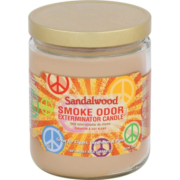 Smoke Odor Exterminator 13 oz Jar Candles Sandalwood, Pack of 2