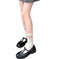 thumbnail image 3 of Japanese Women Elegant Flower Embossed Ankle Socks JK Girl Student Sheer Mesh Spliced Ruffle Frilly White Socks floret, 3 of 6