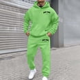 thumbnail image 5 of LEKDFST Sweat Suits Men Letter Print Tracksuits 2 Piece Sets Athletic Jogging Suits Casual Outfits for Men Green L, 5 of 7