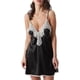 thumbnail image 1 of Camisón de satén con escote en V profundo y encaje para mujer, 1 of 5