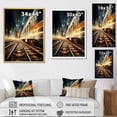 thumbnail image 4 of Designart "Luminous Trail Train Under Lights II" Modern Floater Framed Canvas Print, 4 of 7