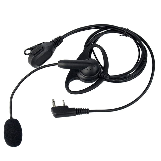 Auriculares PTT en forma de D con micrófono boom para radio bidireccional Kenwood para radios BAOFENG UV-5R 777 888s Eigraketly TX0758-00