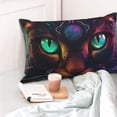 thumbnail image 4 of Yiaed Futuristic Cat Warrior Print Brushed Microfiber Envelope Pillowcases, Standard,Envelope Closure Pillow Cases(No pillow core)-14"x20", 4 of 6