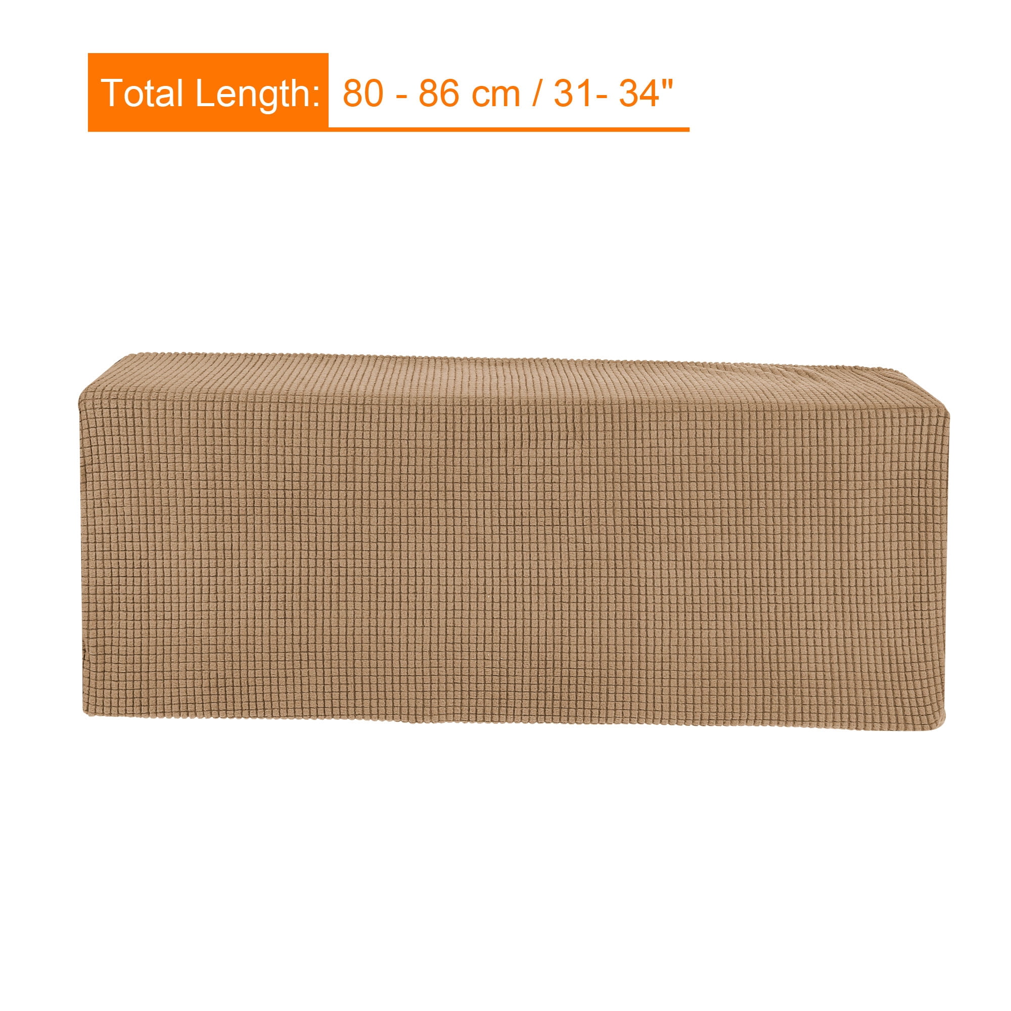 Unique Bargains Air Conditioner Cover Knitted Elastic Cloth Dustproof 80-86cm Brown
