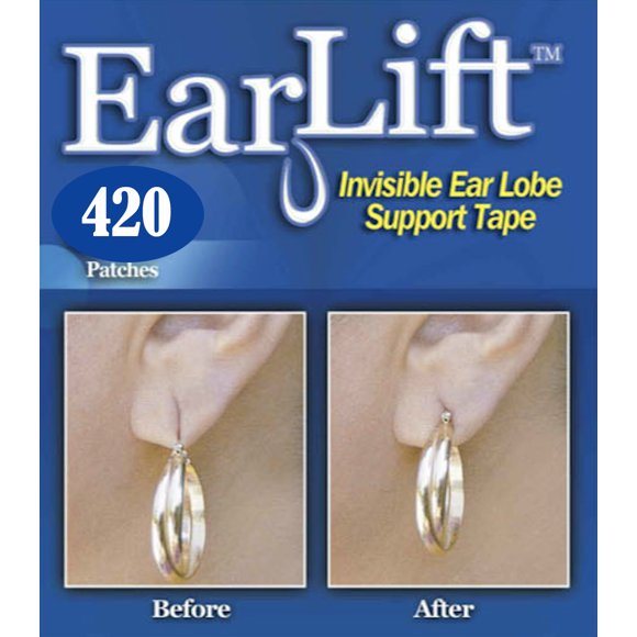 Earlift Patchs de Soutien pour Boucles d'Oreilles Solution de Soutien pour Oreilles Étirées et Tombantes Lot de 7 (420 Patchs)