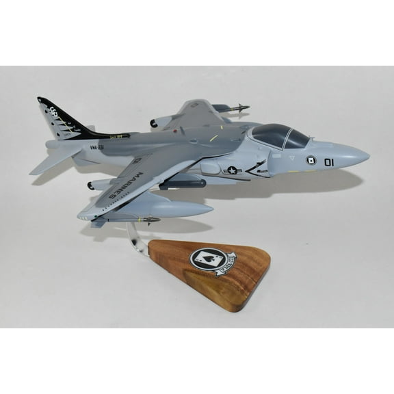 VMA-231 Ace of Spades AV-8B Harrier Model, Mahogany, 1/30th scale, Marines
