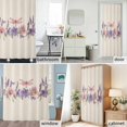 thumbnail image 6 of Pink Purple Flowers Dragonfly Fabric Shower Curtain Linen Background Washable Shower Curtains for Bathroom, Waterproof Bath Curtain with Hooks Home Decor 72x72in, 6 of 8
