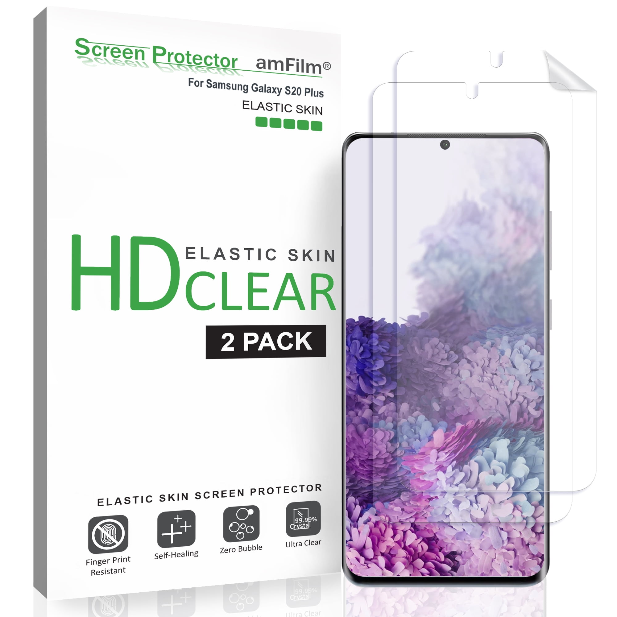 amFilm Screen Protector for Samsung Galaxy S20 Plus (2 Pack), Flexible