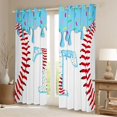 thumbnail image 2 of Manfei Sport Baseball Black Out Curtains,Initial T Curtains Pack of 2 (42x63 Each), 2 of 6