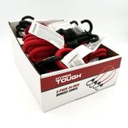 (3 pack) Hyper Tough 2-Pack 24 inch Standard Bungee Cords, Rubber, Red, 0.3 oz