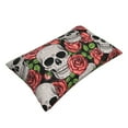 thumbnail image 3 of Naloa Skull and Roses Pillowcase, Throw Pillowcase, Wrinkle-Free, Stain-Resistant with Hidden Zipper for Bedroom Sofa - 16"x24", 3 of 9