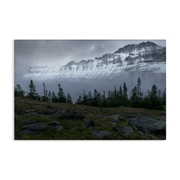 Stupell Industries First Snow Mountains Landscape Photography Gallery Wrapped Canvas Art Print Wall Art, 24 x 16