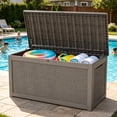 thumbnail image 7 of KAMEROUT 260 Gallon Resin Deck Box, Package Delivery Box with Lockable Lid, Waterproof Outdoor Storage Box For Garden Tools, Patio Cushions, Brown, 7 of 7