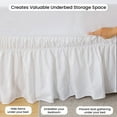 thumbnail image 3 of CCNY 24" Inch Drop Wrap Around Bed Skirt Alaskan King Size 100% Microfiber Made White Color, 3 of 6