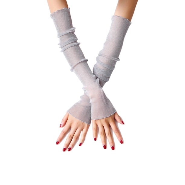 Wosthever Mangas de sol de moda para calentadores de brazos cómodos mangas de malla guantes de brazo de conducción verano Kits de decoración para fiestas Gris, 1 ud. 19.6 pulgadas