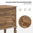 thumbnail image 5 of 27"Tall Farmhouse Wooden 2-drawer End Tables Set of 2 with Charging Station End Table Walnut, 5 of 5