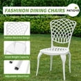 thumbnail image 5 of PATIO-IN Outdoor Patio Bistro Set 3 Piece Cast Aluminum Bistro Table and Chairs Set of 2 with 1.97" Umbrella Hole for Garden,Patio,White, 5 of 7