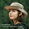 thumbnail image 3 of Waterproof UPF 50+ Sun Hat for Women Men, Wide Brim Bucket Hat Packable Foldable UV Protection for Beach, Hiking, Fishing, Outdoor Activities, Lightweight Boonie Hat with Adjustable Strap Khaki, 3 of 8