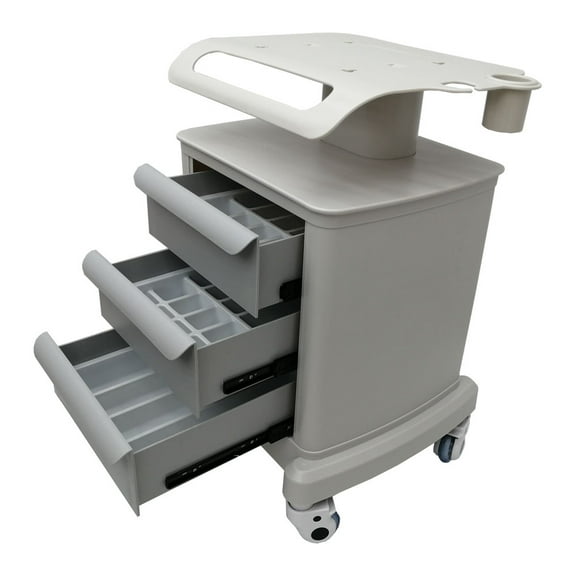 INTBUYING 3 Layers Mobile Trolley Cart with Divider Trays ABS Plastic 66lb Loading Capacity