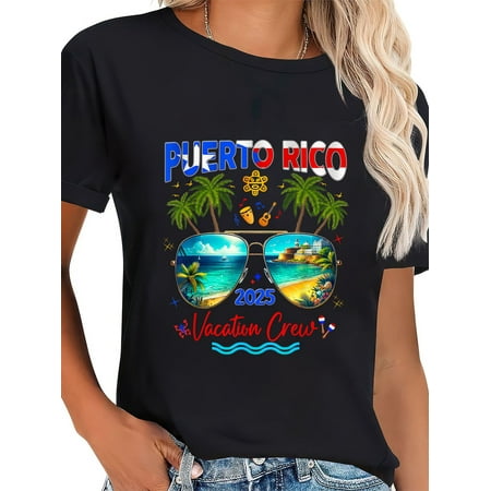 100% Cotton Puerto Rico Vacation Trip 2025 Birthday Family Group Outfit T-Shirt